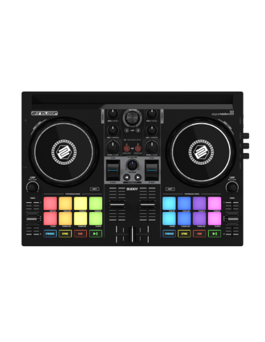 Controladora DJ Compacta Reloop Buddy 2 Canales 8 Pads Neural MIX Plug & Play