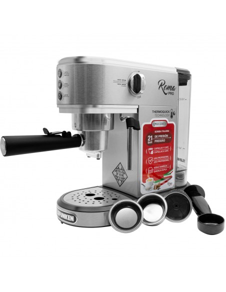 Cafetera Express Telefunken Roma Pro | Apta Café Molido y Cápsulas