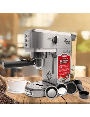 Cafetera Express Telefunken Roma Pro | Apta Café Molido y Cápsulas