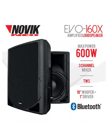 Bafle Activo NOVIK EVO-160X Bluetooth TWS Woofer 10" 150W RMS