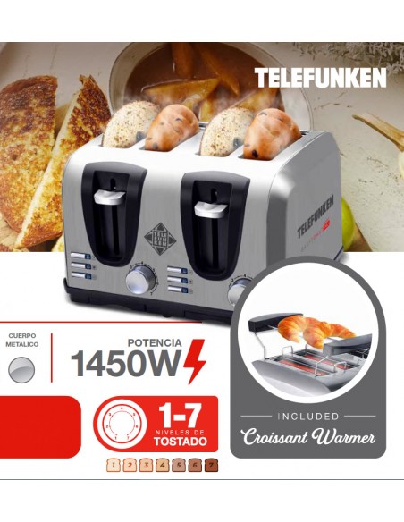 Tostadora Telefunken EasyToast-PRO | 4 Tostadas
