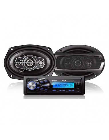 Kit Stereo y Juego Parlantes 6x9" B52 ELK-9521BT Bluetooth MP3 USB 5 Vías 700W