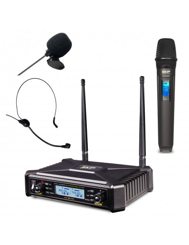 Set Micrófonos Inalámbricos SKP UHF-700 Pro 300 Canales | 101dB