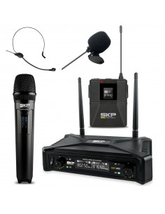 Set Micrófono Inalámbrico SKP UHF-400D de Mano