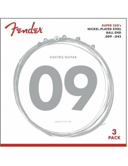Cuerdas Fender Super 250’s x3 | Acero Niquelado - 101db