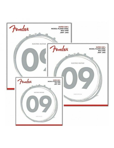 Cuerdas Fender Super 250’s x3 | Acero Niquelado - 101db