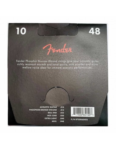 Cuerdas Fender Dura-Tone Coated Acústicas | Phosphor Bronze - 101db