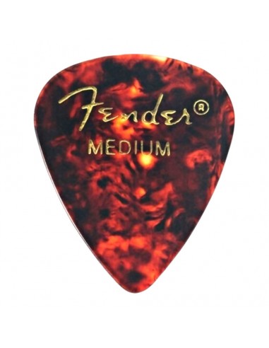 Púas Guitarra Bajo FENDER 351 Shape Classic Celluloid Picks TORTOISE MEDIUM - Pack x12u
