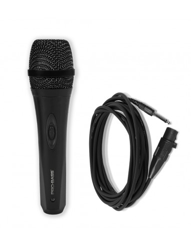 Micrófono PROBASS Promic-500 Dinámico Cardiode para Karaoke con Cable 3mts
