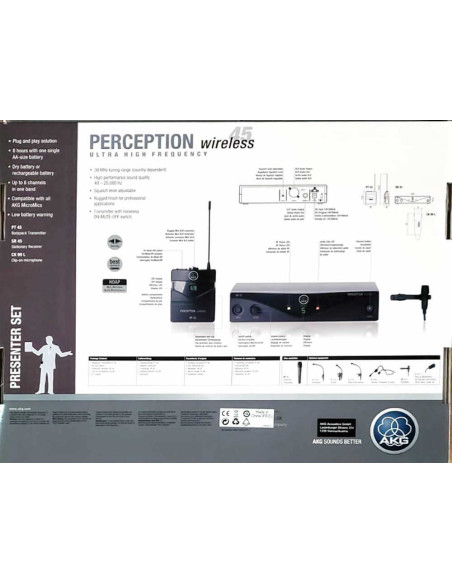 AKG Perception Wireless 45 Presenter Set Band-A | 101db