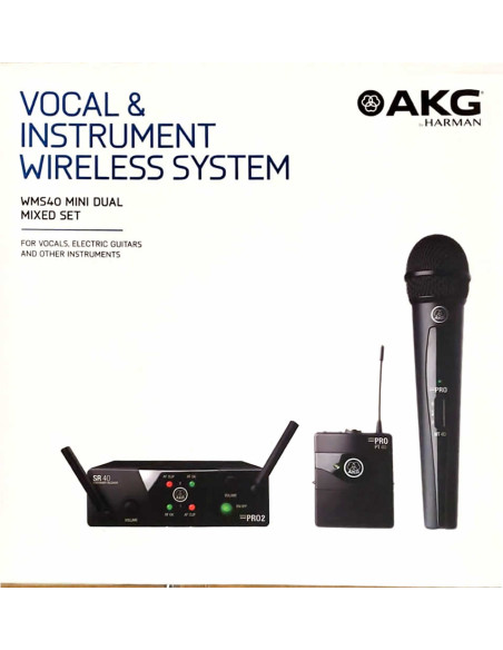 Micrófono Inalámbrico AKG WMS40 Dual Banda ISM2/3 | 101dB