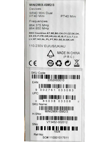 Micrófono Inalámbrico AKG WMS40 Dual Banda ISM2/3 | 101dB