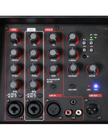 Novik STAGE 8 PRO | Sonido Pro 400W con Batería, Bluetooth y Luces RGB