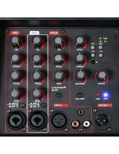 Novik STAGE 8 PRO | Sonido Pro 400W con Batería, Bluetooth y Luces RGB