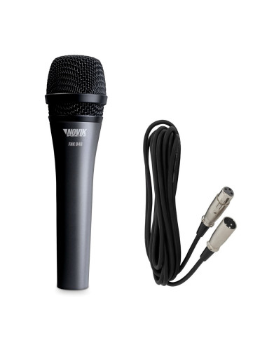Micrófono NOVIK FNK-840 Vocal Dinámico Cardiode con Cable 5mts Conector XLR