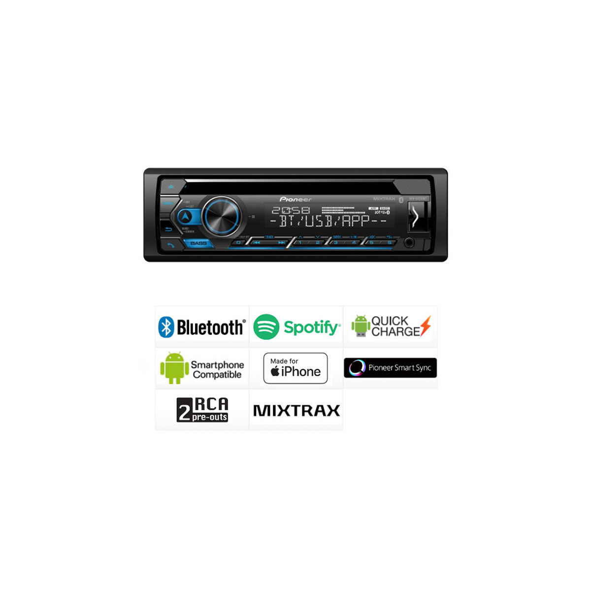 PIONEER Autorradio CD / USB / BT PIONEER DEH-3900BT Radio CD con  sintonizador RDS, Bluetooth, entrada auxiliar y USB. Soporta control  directo de iPod/iPhone: 139,15 € - RECAMBIOS NN