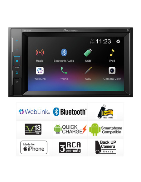 Stereo Pioneer DMH-A245BT Bluetooth Audio Car | 101dB