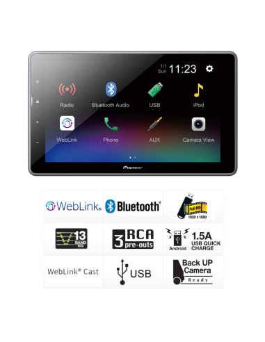 Pioneer DMH-AF555BT | Stereo Bluetooth Auto 9" Flotante | 101dB