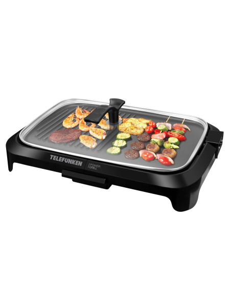 Parrilla Eléctrica Telefunken 1600W | Grill 1600W | Cocción Saludable y Rápida