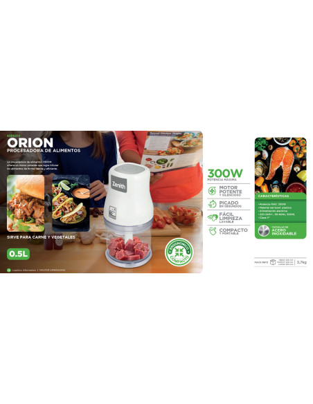 Picadora de Alimentos ZENITH ORION 0.5L | Potente y Compacta | 101DB