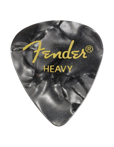 Púas Guitarra Bajo FENDER 351 Shape Premium Celluloid Picks BLACK MOTO HEAVY - Pack x12u