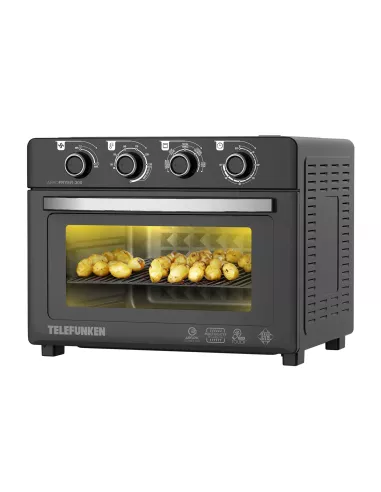 Freidora de Aire Sin Aceite Horno TELEFUNKEN AeroFryer 300 2100W 30L Doble Velocidad 4 Bandejas 6 Calefactores