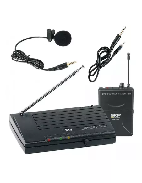 Micrófono Inalámbrico SKP VHF 795 Corbatero y Guitarra | 101dB