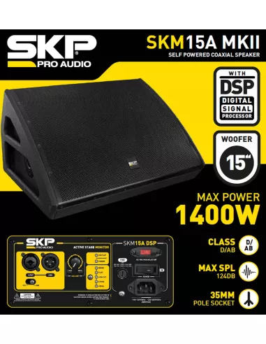Bafle Monitor Escenario SKP SKM 15A MKII 350W RMS | 101dB