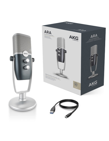 AKG Ara Micrófono USB Profesional | Grabá Podcast y Streaming en Alta Calidad