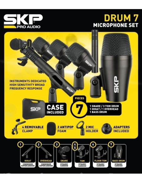 Set de Micrófonos Batería SKP DMS-7 | 101dB