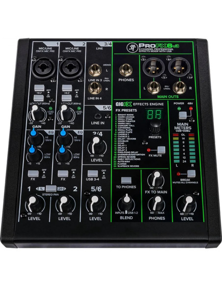 Consola Pasiva Mackie ProFX6v3 Mezcla | 101dB