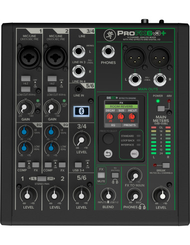 Consola Pasiva Mackie ProFX6v3+ Profesional | 101dB