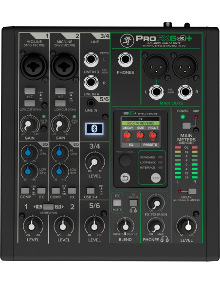 Consola Pasiva Mackie ProFX6v3+ Profesional | 101dB