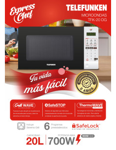 Microondas Telefunken TF-20DG 20L | 101dB 2