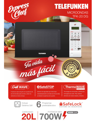 Microondas Telefunken TF-20DG 20L | 101dB