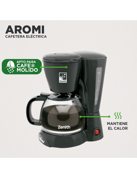 Cafetera Eléctrica Aromi 1.2L | Filtro Permanente y Antigoteo