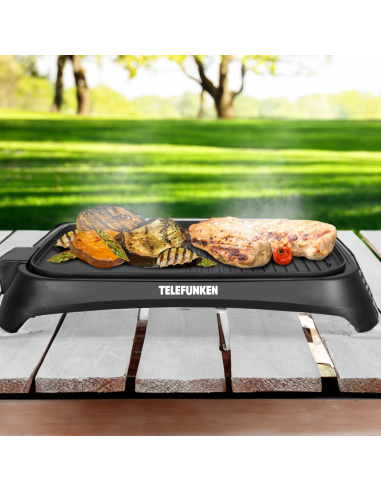 Parrilla Eléctrica Telefunken 1600W | Grill 1600W | Cocción Saludable y Rápida