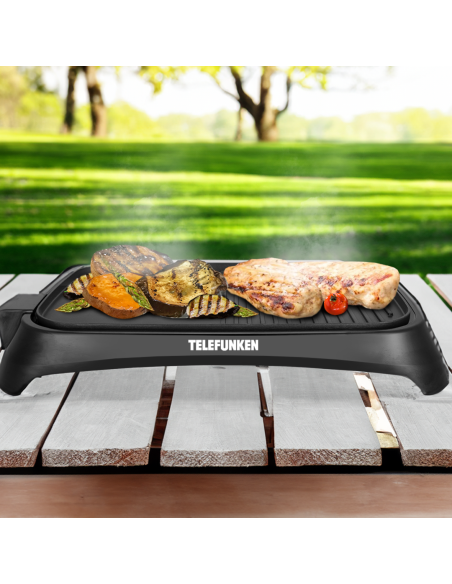Parrilla Eléctrica Telefunken 1600W | Grill 1600W | Cocción Saludable y Rápida