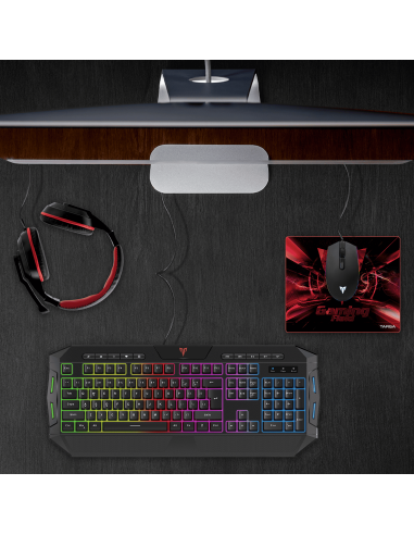 Kit Gamer Targa TG-KM210 Teclado Mouse Auriculares y Mouse Pad
