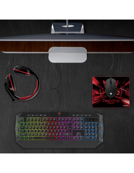 Kit Gamer Targa TG-KM210 Teclado Mouse Auriculares y Mouse Pad