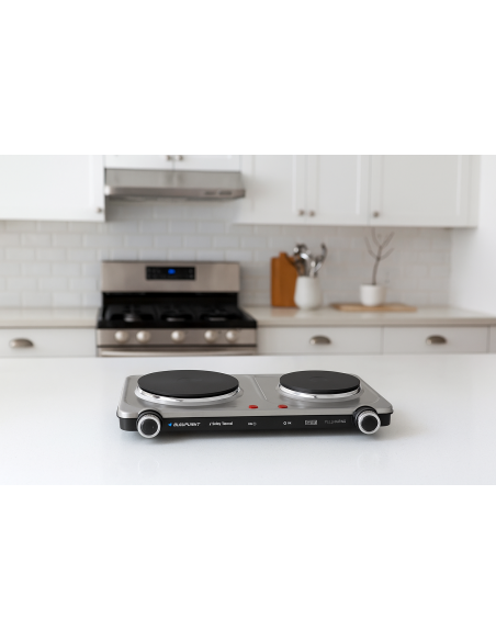 Anafe Eléctrico Doble Blaupunkt BP-AI12900 | 2400W y Placas Inox