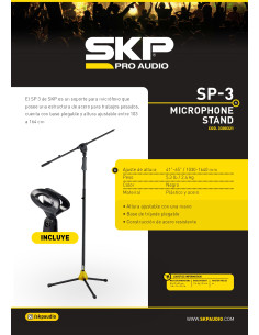 Soporte Micrófono Trípode SKP SP-3 | 101dB 2