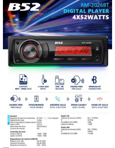 Stereo B52 RM-2026BT Bluetooth 4x52W | 101DB 2