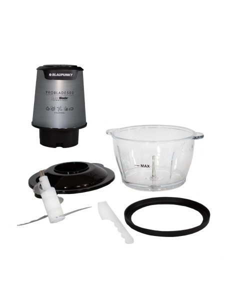 Picadora de alimentos BLAUPUNKT PRO BLADE 500 | 600W, Vidrio y Seguridad | 101DB