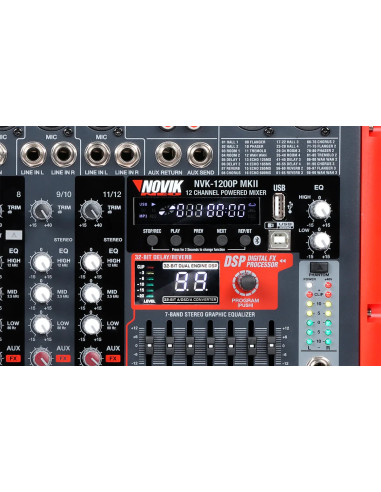 Consola Potenciada Novik NVK 1200W BT USB 12Ch | 101dB