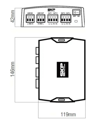 Amplificador de Pared SKP PW-104BT 4 Canales Bluetooth | 101dB
