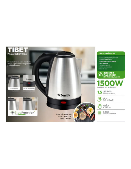 Kit Desayuno Pava Eléctrica Tibet + Tostadora Toastmaker Zenith