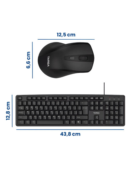 Kit Targa: Teclado + Mouse + Auriculares - Set PC Completo | 101dB