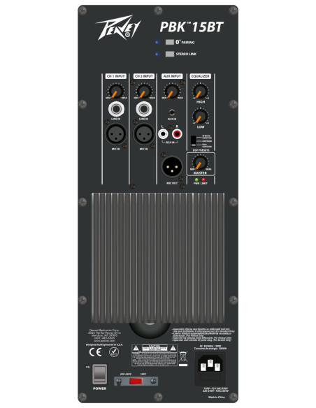 Bafle Activo Peavey PBK15PB | 15 Pulgadas, Bluetooth, USB y Potenciado