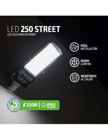 Reflector LED Exterior Novik 250 Potente | Impermeable, Bajo Consumo